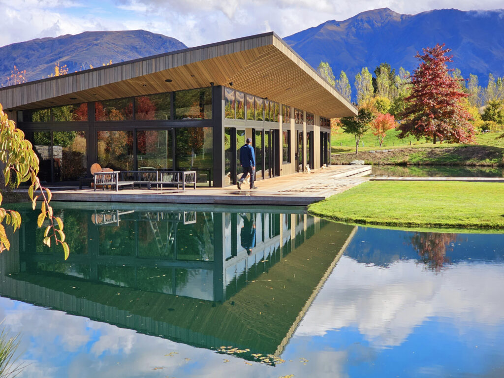 Liquidambar & Quercus palustris trees featuring at the Wings Over Water project, while under construction in Queenstown.